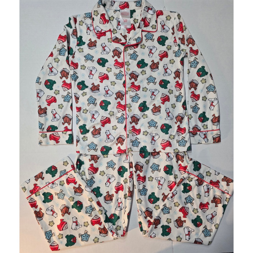 Wondershop at Target Kids Pajama Set Holiday Polar Bear Gingerbread Size M 8-10